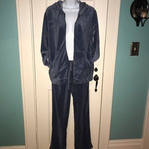 Velour zipper hoodie jogger tracksuit